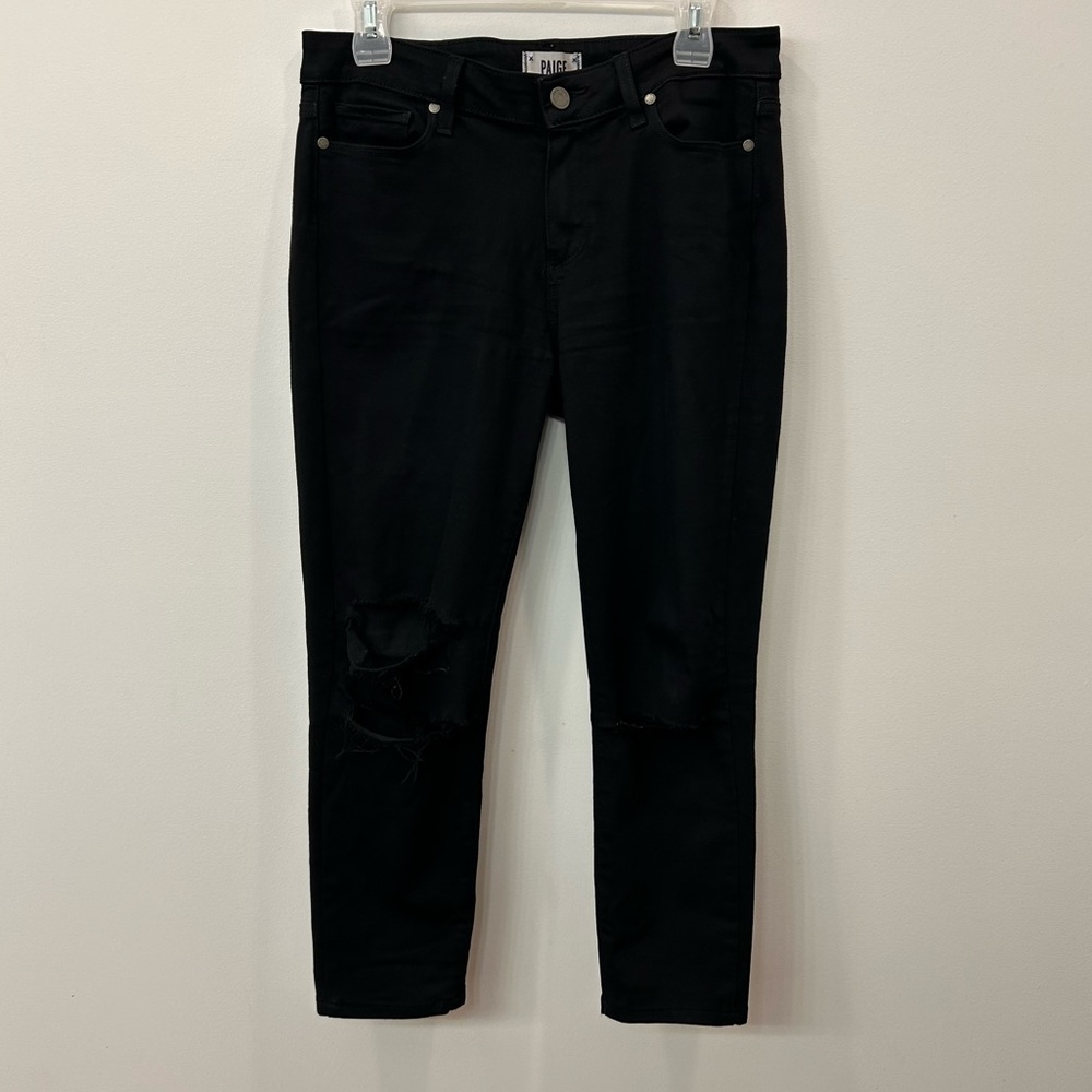 PAIGE, “Verdugo Ankle”, Black Jeans, Distressed, Size 31